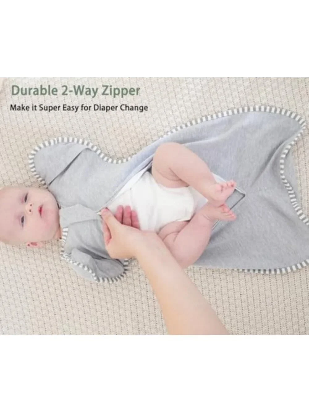 Cozy 2-Pack Baby Sleep Sack Swaddle 3-6 Months, 100% Cotton, 2-Way Zipper, Arms